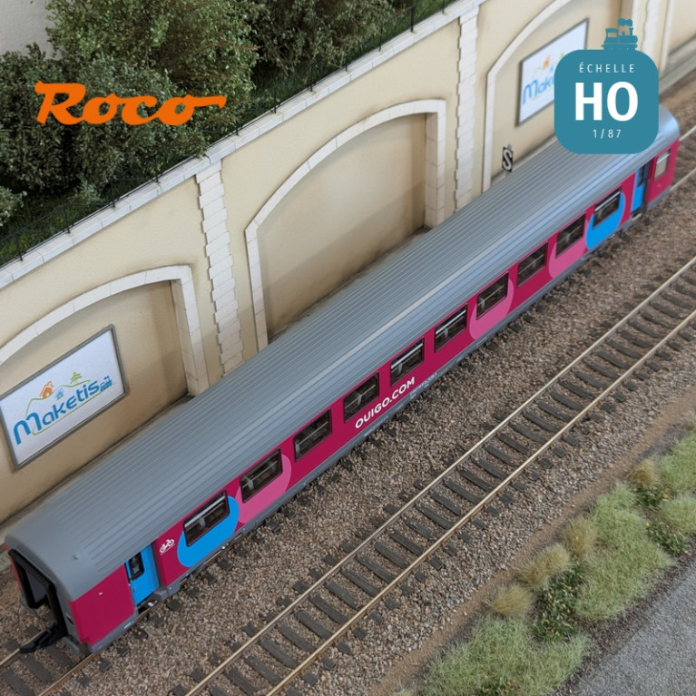 Set 2 voitures Corail VTU 2ème classe type B11tu Ouigo SNCF Ep VI HO Roco 6200024 - Maketis Set 2 voitures Corail VTU 2ème classe type B11tu Ouigo SNCF Ep VI HO Roco 6200024 - Maketis
