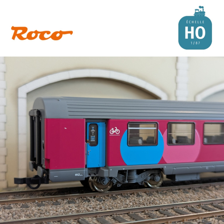 Set 2 voitures Corail VTU 2ème classe type B11tu Ouigo SNCF Ep VI HO Roco 6200024 - Maketis Set 2 voitures Corail VTU 2ème classe type B11tu Ouigo SNCF Ep VI HO Roco 6200024 - Maketis