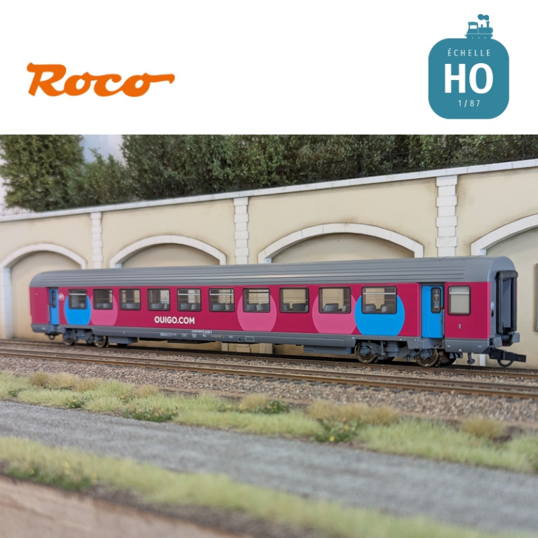 Set 2 voitures Corail VTU 2ème classe type B11tu Ouigo SNCF Ep VI HO Roco 6200024 - Maketis Set 2 voitures Corail VTU 2ème classe type B11tu Ouigo SNCF Ep VI HO Roco 6200024 - Maketis