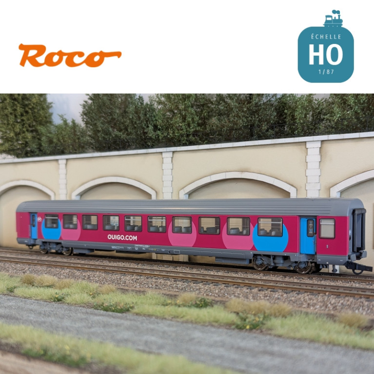 Set 2 voitures Corail VTU 2ème classe type B11tu Ouigo SNCF Ep VI HO Roco 6200024 - Maketis Set 2 voitures Corail VTU 2ème classe type B11tu Ouigo SNCF Ep VI HO Roco 6200024 - Maketis
