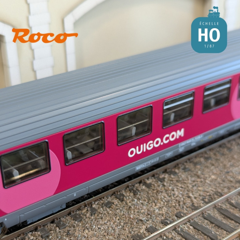 Set 2 voitures Corail VTU 2ème classe type B11tu Ouigo SNCF Ep VI HO Roco 6200024 - Maketis Set 2 voitures Corail VTU 2ème classe type B11tu Ouigo SNCF Ep VI HO Roco 6200024 - Maketis