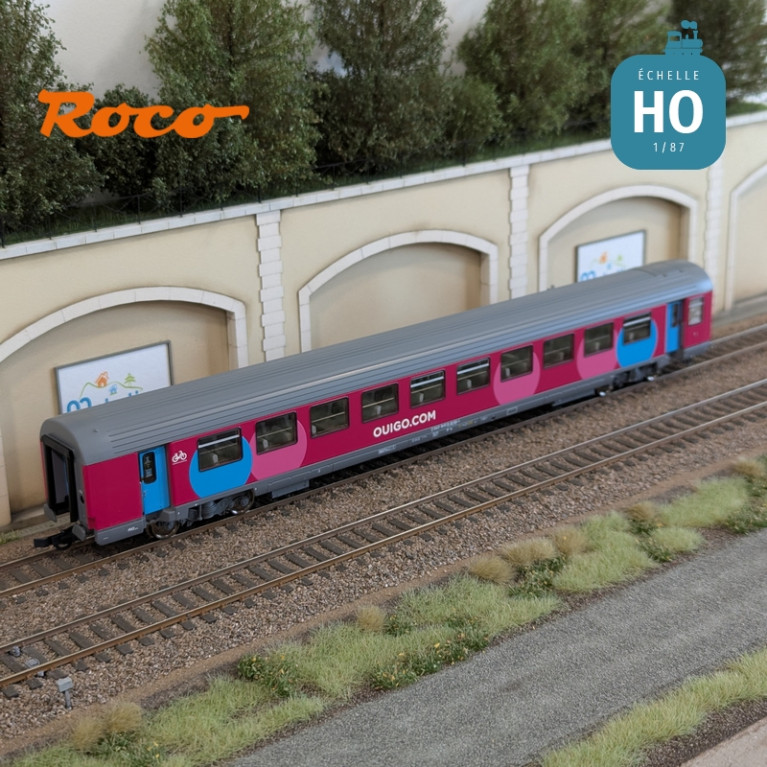 Set 2 voitures Corail VTU 2ème classe type B11tu Ouigo SNCF Ep VI HO Roco 6200024 - Maketis Set 2 voitures Corail VTU 2ème classe type B11tu Ouigo SNCF Ep VI HO Roco 6200024 - Maketis
