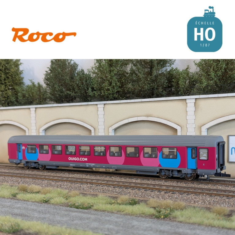 Set 2 voitures Corail VTU 2ème classe type B11tu Ouigo SNCF Ep VI HO Roco 6200024 - Maketis Set 2 voitures Corail VTU 2ème classe type B11tu Ouigo SNCF Ep VI HO Roco 6200024 - Maketis