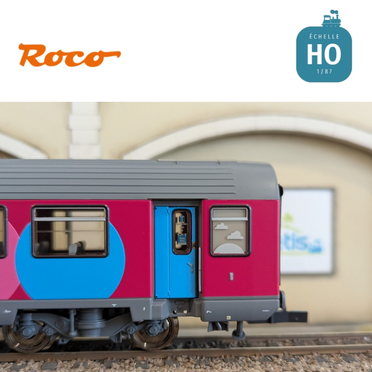 Set 2 voitures Corail VTU 2ème classe type B11tu Ouigo SNCF Ep VI HO Roco 6200024 - Maketis Set 2 voitures Corail VTU 2ème classe type B11tu Ouigo SNCF Ep VI HO Roco 6200024 - Maketis