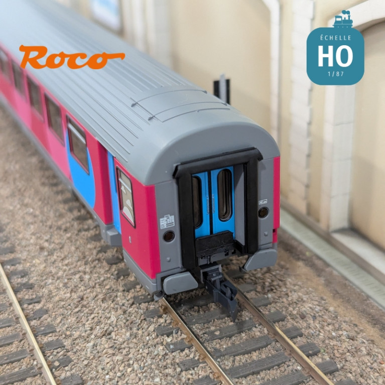 Set 2 voitures Corail VTU 2ème classe type B11tu Ouigo SNCF Ep VI HO Roco 6200024 - Maketis Set 2 voitures Corail VTU 2ème classe type B11tu Ouigo SNCF Ep VI HO Roco 6200024 - Maketis