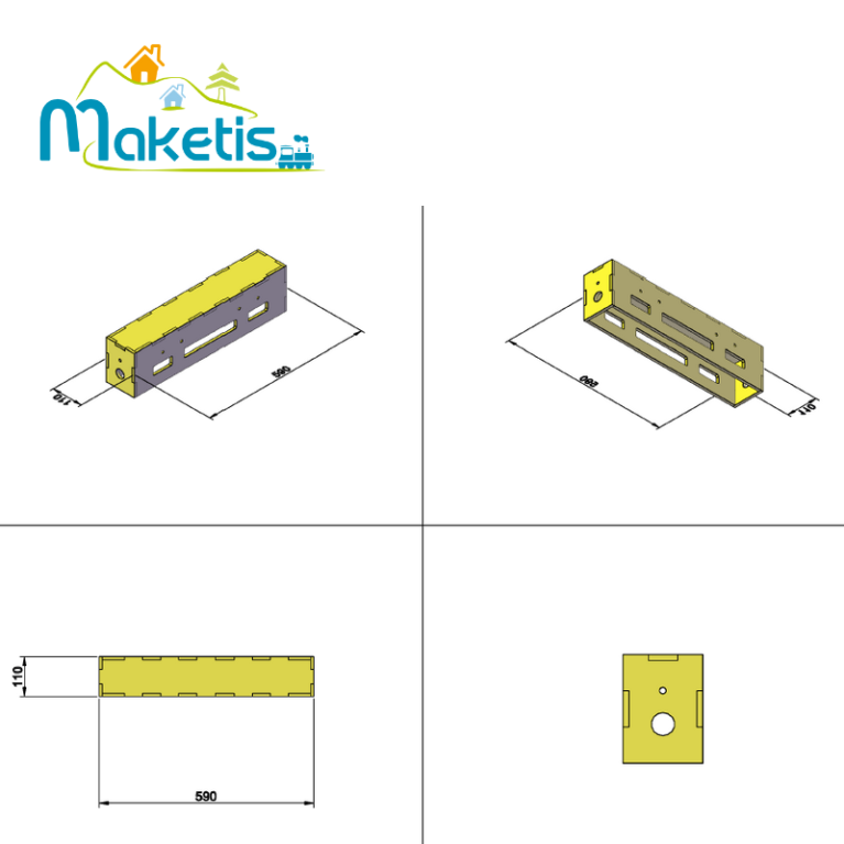 Extension 59x11 cm pour Easy Module Maketis MOD62200 - Maketis Extension 59x11 cm pour Easy Module Maketis MOD62200 - Maketis