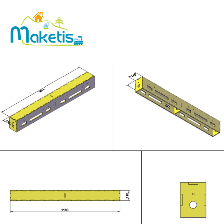 Extension 118x11 cm pour Easy Module Maketis MOD62000 - Maketis Extension 118x11 cm pour Easy Module Maketis MOD62000 - Maketis