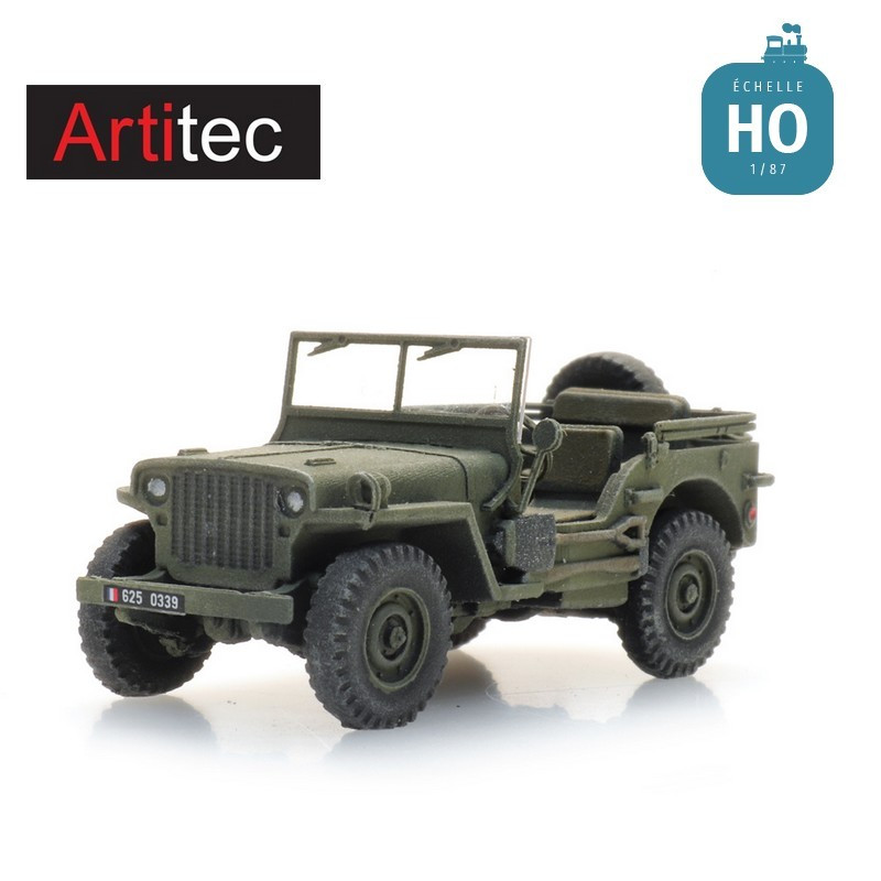 FR M201 Hotchkiss jeep armée verte HO Artitec 6870581 - Maketis