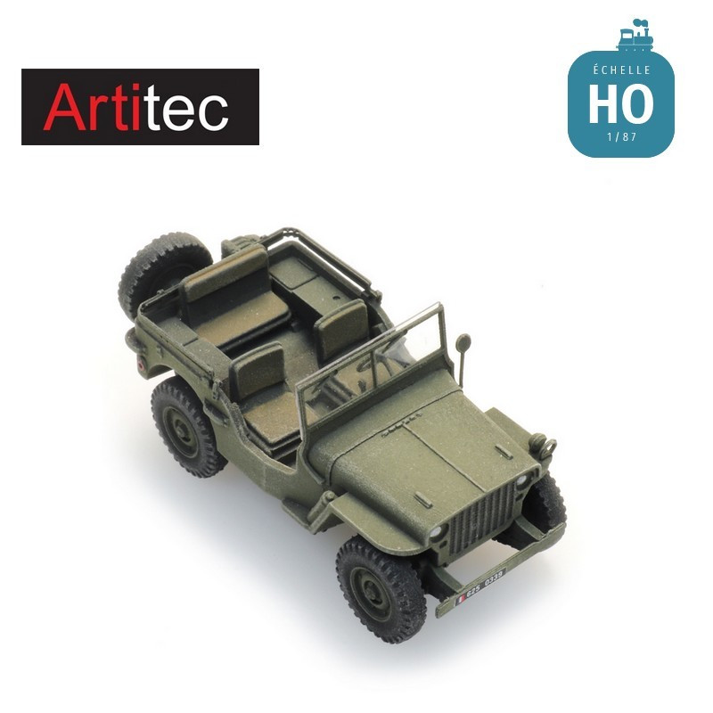 FR M201 Hotchkiss jeep armée verte HO Artitec 6870581 - Maketis