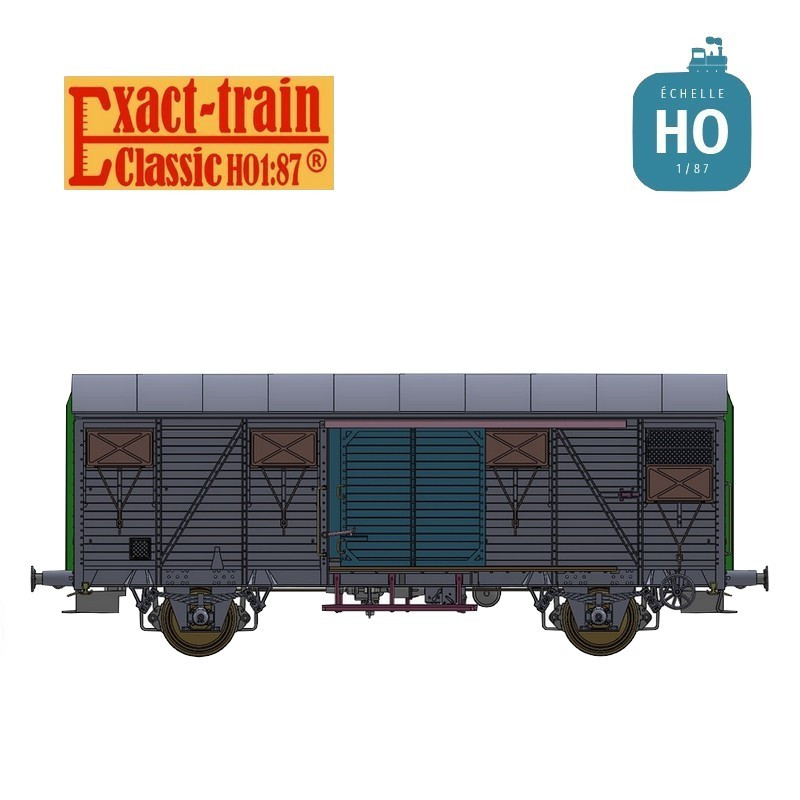 Wagon couvert Gs SNCF Type K n° 340 412 Brun Ep III HO Exact-train EX20920 - Maketis