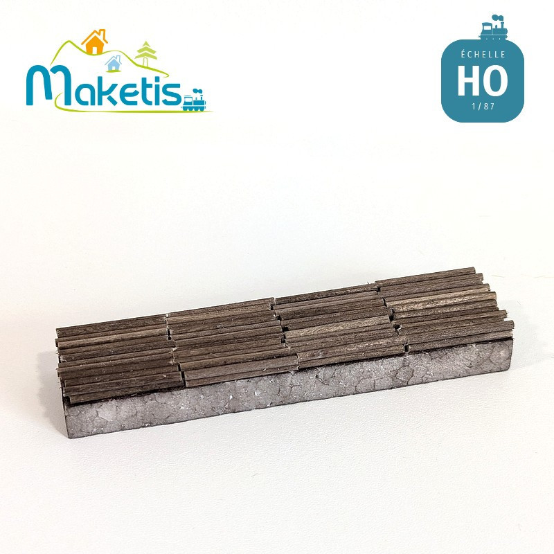 Chargement de bois pour wagon tombereau TP REE HO Maketis 5500 - Maketis