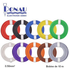 Câblage souple multibrins 0,50 mm² bobine de 10 m Donau - Maketis