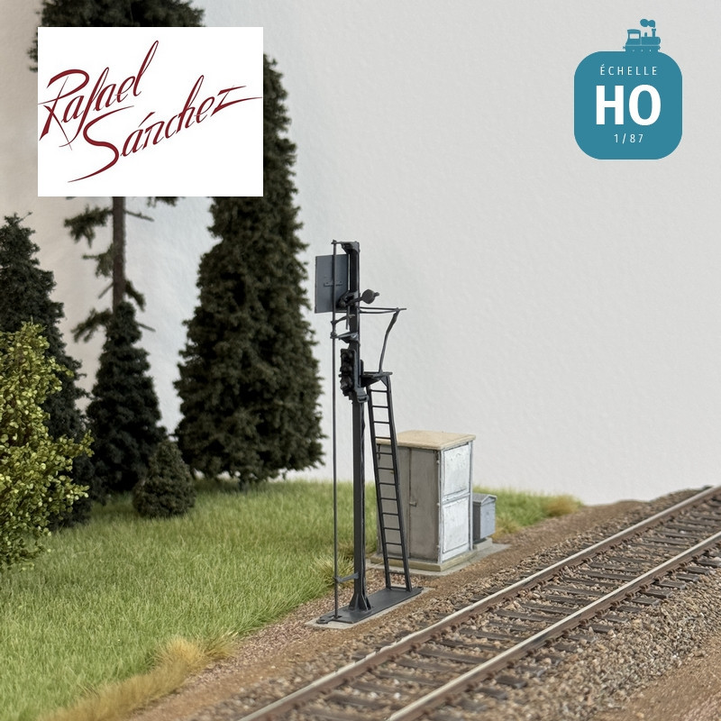 Signal mécanique SNCF unifié Carré HO Rafael Sanchez FR0114 - Maketis