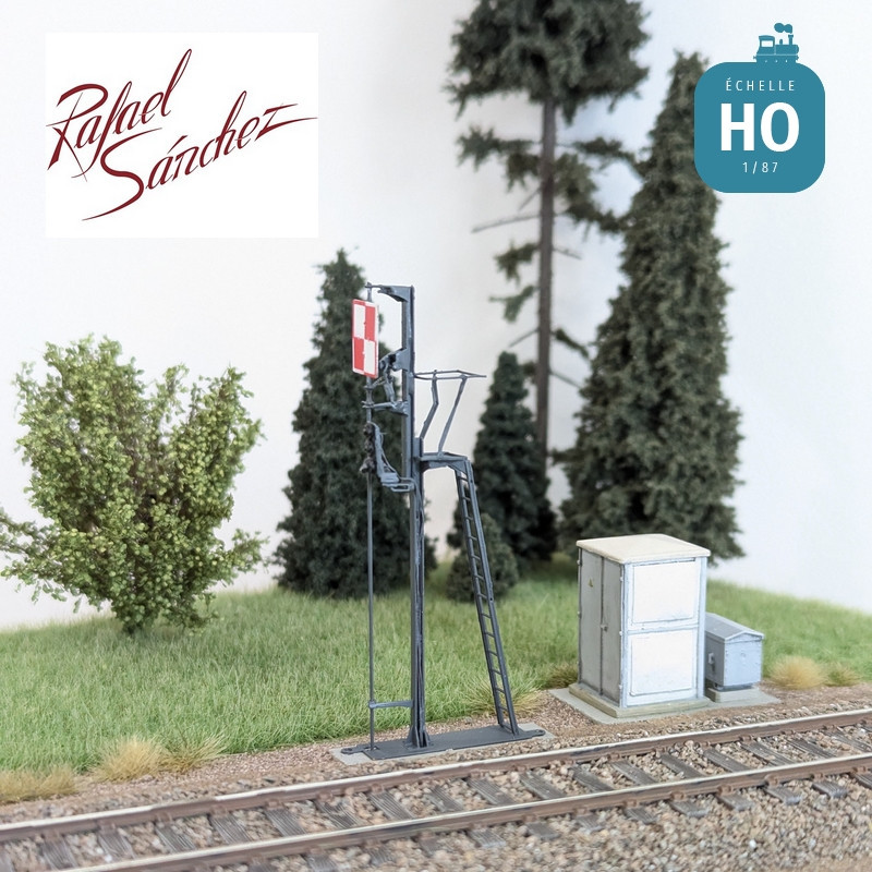 Signal mécanique SNCF unifié Carré HO Rafael Sanchez FR0114 - Maketis