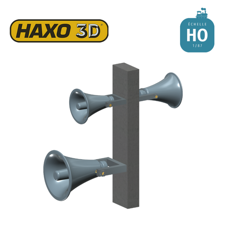 Double haut parleur de quai de gare 5mm HO Haxo 3D 345062 - Maketis