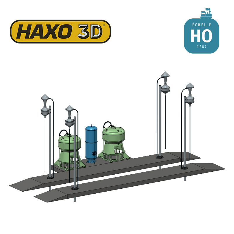 Installation de distribution de sable (Sablerie) pour engin moteur M2 HO Haxo 3D 345085 - Maketis