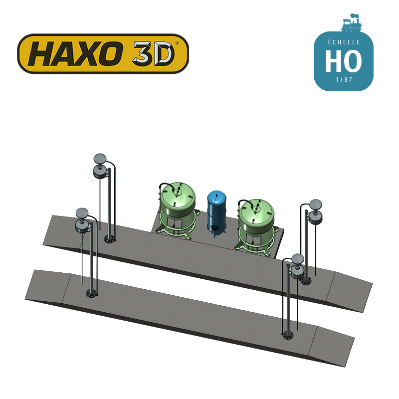 Installation de distribution de sable (Sablerie) pour engin moteur M2 HO Haxo 3D 345085 - Maketis