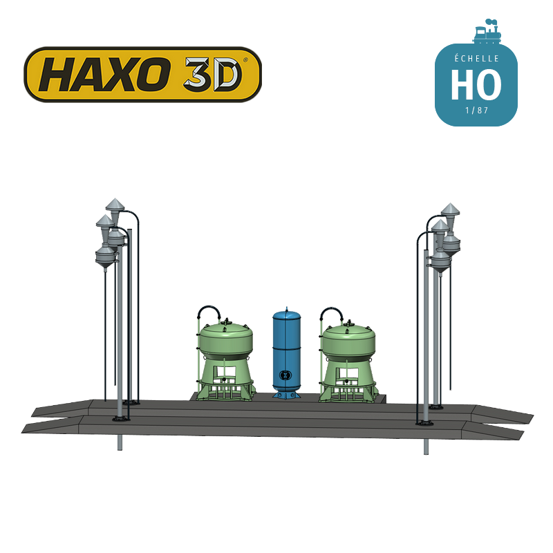 Installation de distribution de sable (Sablerie) pour engin moteur M2 HO Haxo 3D 345085 - Maketis