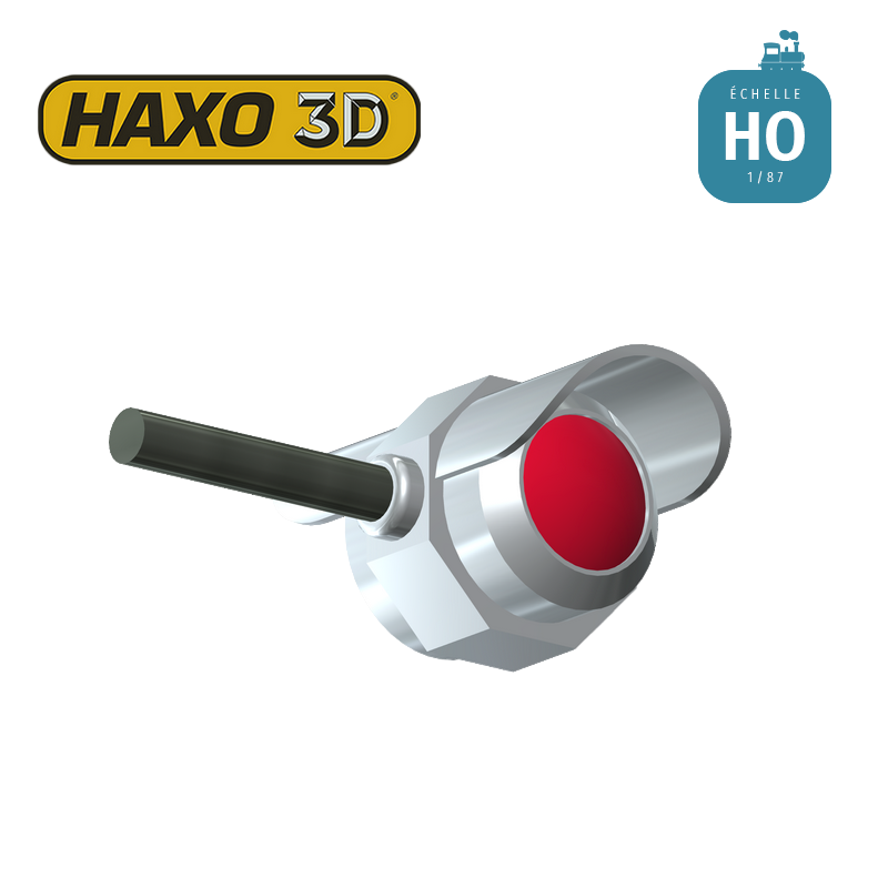 Feux de signalisation pour passage ferroviaire appliques + leds rouges soudées 2 pcs HO Haxo 3D 345108 - Maketis