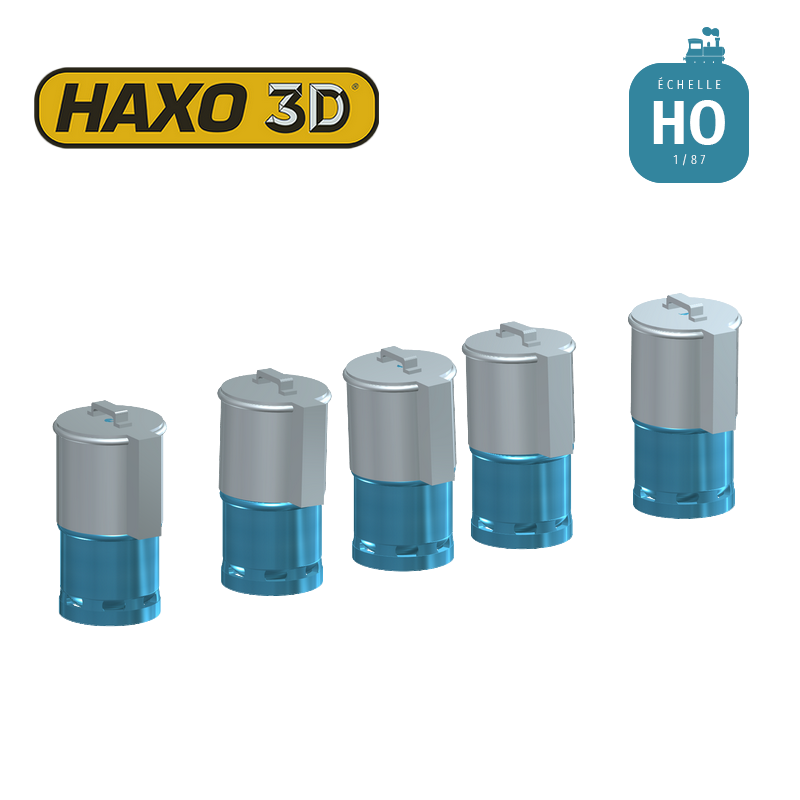 Bouteilles de gaz propane pour réchauffeur avec capot protection 10 pcs HO Haxo 3D 345112 - Maketis