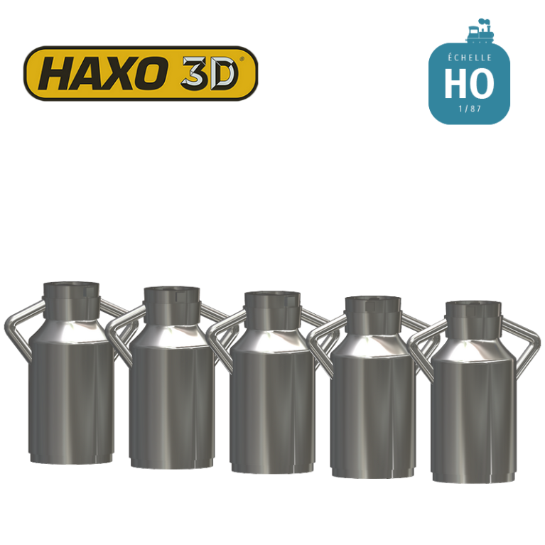 Pots à lait 20 litres modèle-1 10 pcs HO Haxo 3D 349001 - Maketis