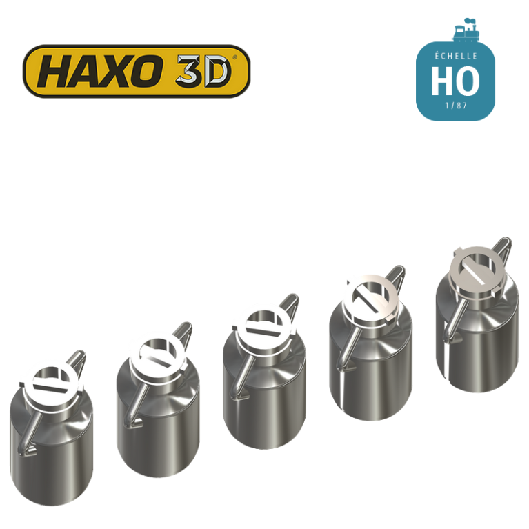 Pots à lait 20 litres modèle-1 10 pcs HO Haxo 3D 349001 - Maketis