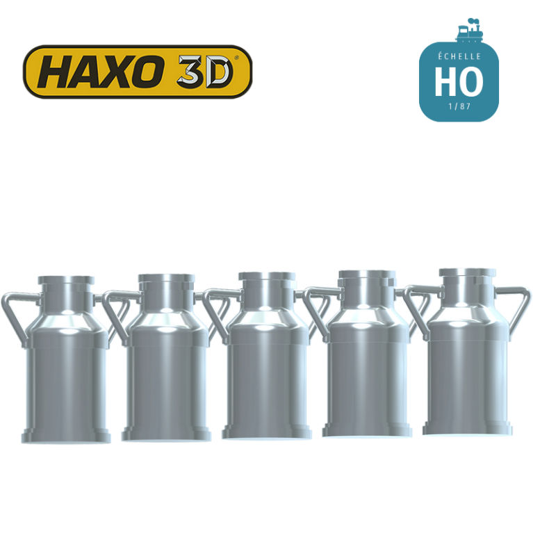Pots à lait 20 litres modèle-2 10 pcs HO Haxo 3D 349002 - Maketis