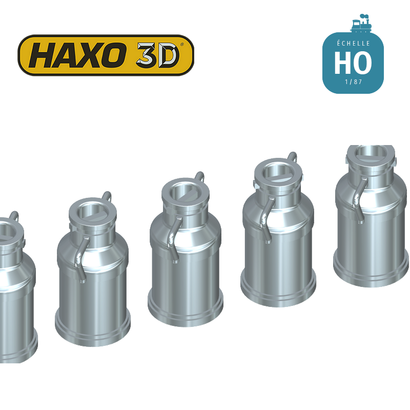 Pots à lait 20 litres modèle-2 10 pcs HO Haxo 3D 349002 - Maketis
