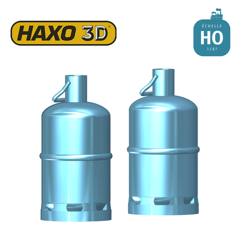 Bouteilles de gaz style Butagaz 10 pcs HO Haxo 3D 349010 - Maketis