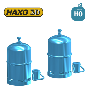Bouteilles de gaz style Butagaz avec bouchon rapporté amovible 10 pcs HO Haxo 3D 349011 - Maketis