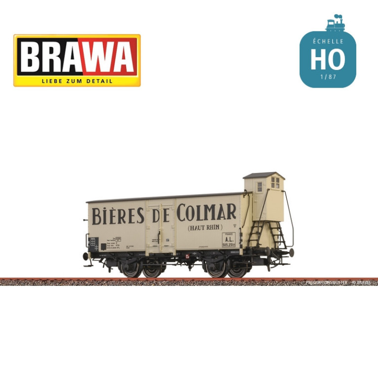 Wagon couvert Bières de Colmar A.L. Ep III HO Brawa 51257 - Maketis
