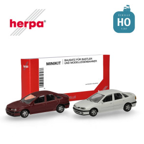 Voiture Renault Laguna 2 pcs rouge et blanc arctique MiniKit HO Herpa 014113 - Maketis