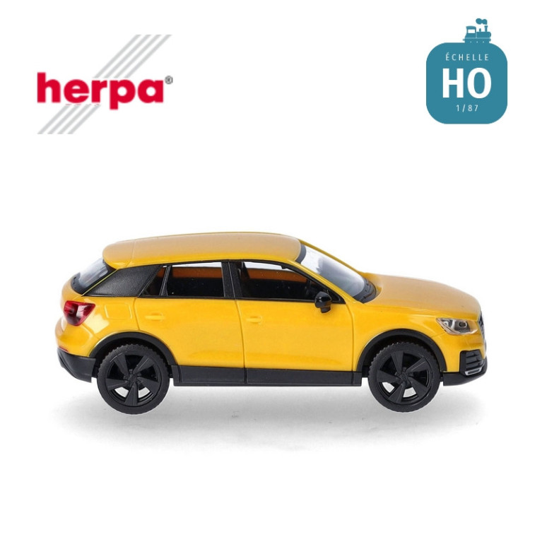 Voiture Audi Q2 jaune Vegas HO Herpa 028677-002 - Maketis