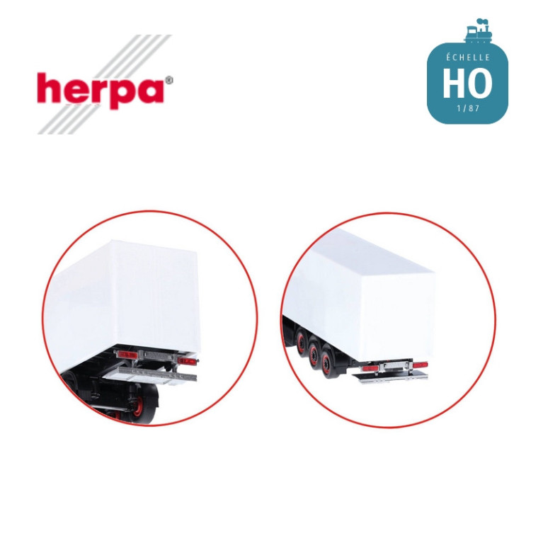 Hayon arrière blanc et argenté pour camions HO Herpa 054720 - Maketis