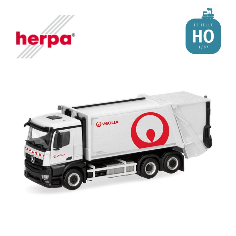 Camion-poubelle Mercedes-Benz Actros M "Veolia" HO Herpa 319102 - Maketis Camion-poubelle Mercedes-Benz Actros M "Veolia" HO Herpa 319102 - Maketis
