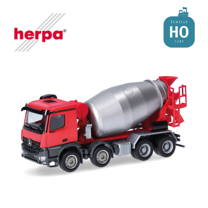 Camion bétonnière Mercedes-Benz Arocs M 4 essieux HO Herpa 319133 - Maketis