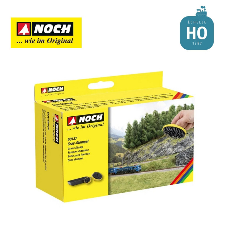 Set 2 tampons d'herbe et bac à colle Noch 60137 - Maketis
