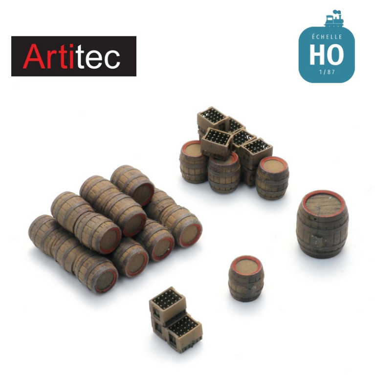 Chargement de camion fûts de bière en bois HO Artitec 387.640 - Maketis