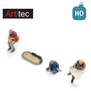 Enfant gardé par ses grands parents 3 pcs HO Artitec 5870133 - Maketis