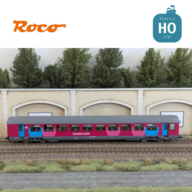 Set 3 voitures Corail VTU 2ème classe type B11tu Ouigo SNCF Ep VI HO Roco 6200025 - Maketis