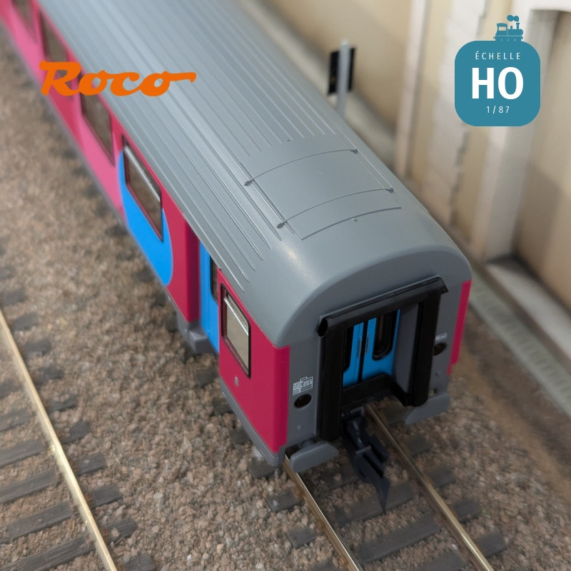 Set 3 voitures Corail VTU 2ème classe type B11tu Ouigo SNCF Ep VI HO Roco 6200025 - Maketis