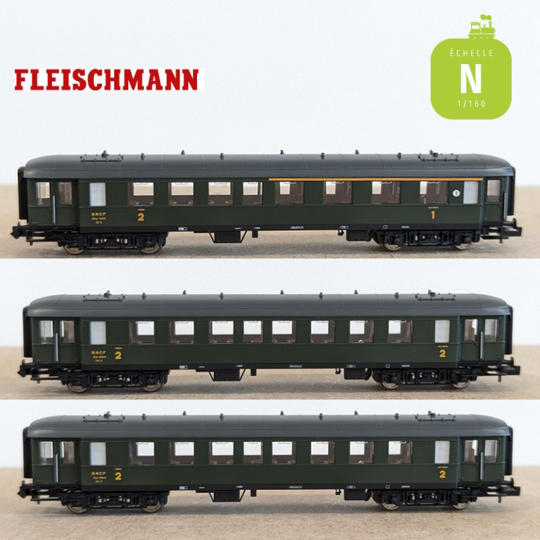 Set de 3 voitures voyageurs SNCF Ep III N Fleischmann 6260067 - Maketis