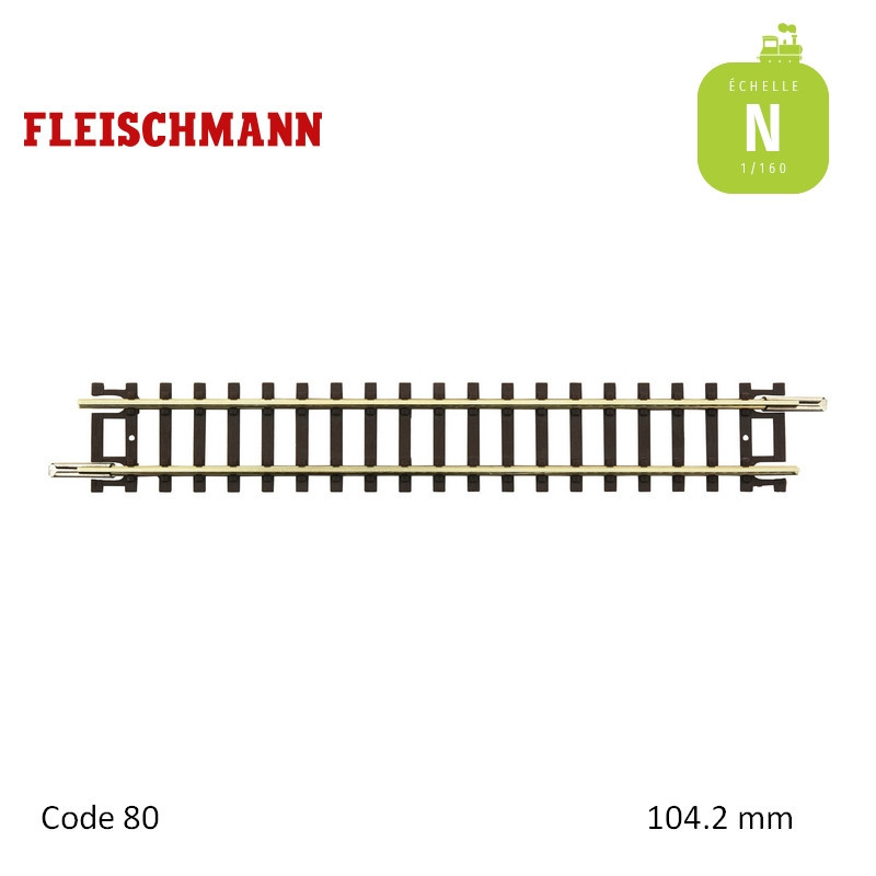 Rail droit standard N-Track L104,2mm Code 80 N Fleischmann 22203 - Maketis