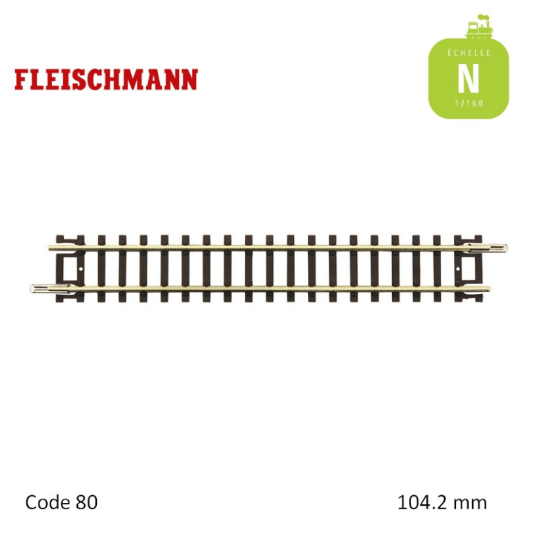 Rail droit standard N-Track L104,2mm Code 80 N Fleischmann 22203 - Maketis