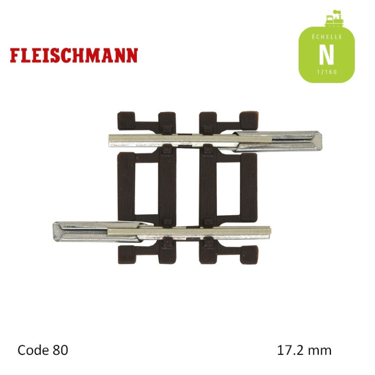 Rail de compensation droit N-Track L17,2mm Code 80 N Fleischmann 22207 - Maketis