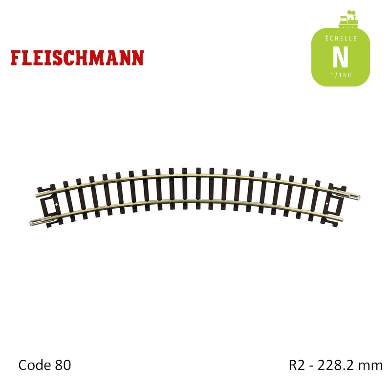 Rail courbe N-Track R3 261,8mm 30° Code 80 N Fleischmann 22223 - Maketis