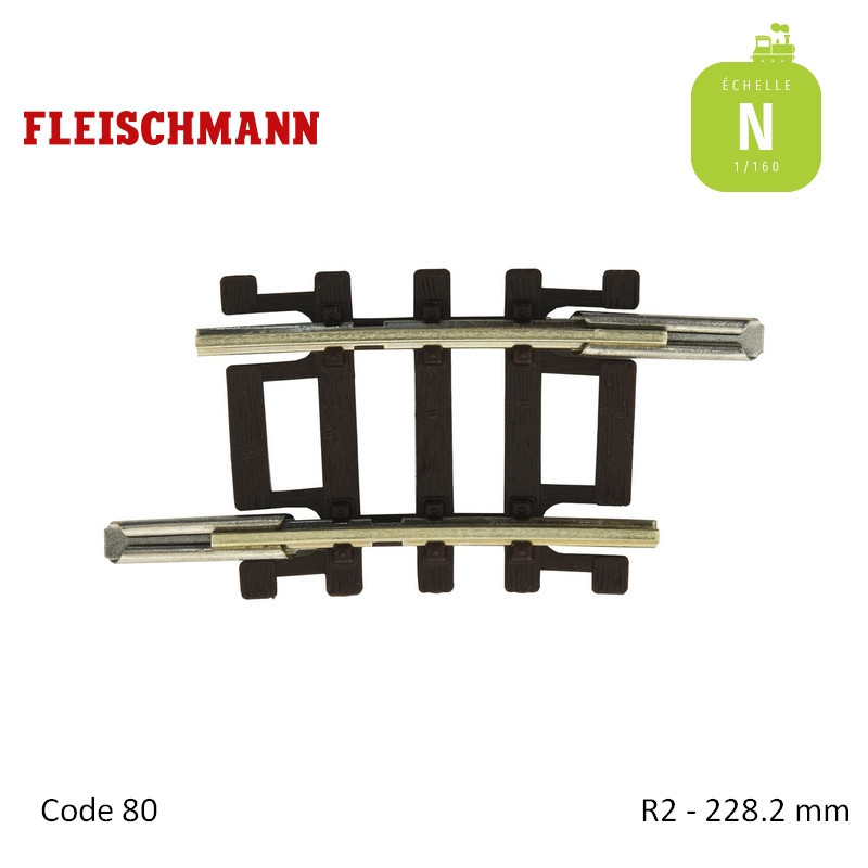 Rail de compensation courbe N-Track R2 228,2mm 6° Code 80 N Fleischmann 22234 - Maketis