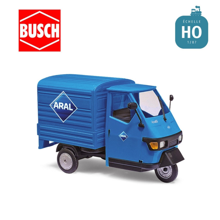 Voiturette Piaggio Ape 50 "Aral" HO Busch 48498 - Maketis Voiturette Piaggio Ape 50 "Aral" HO Busch 48498 - Maketis