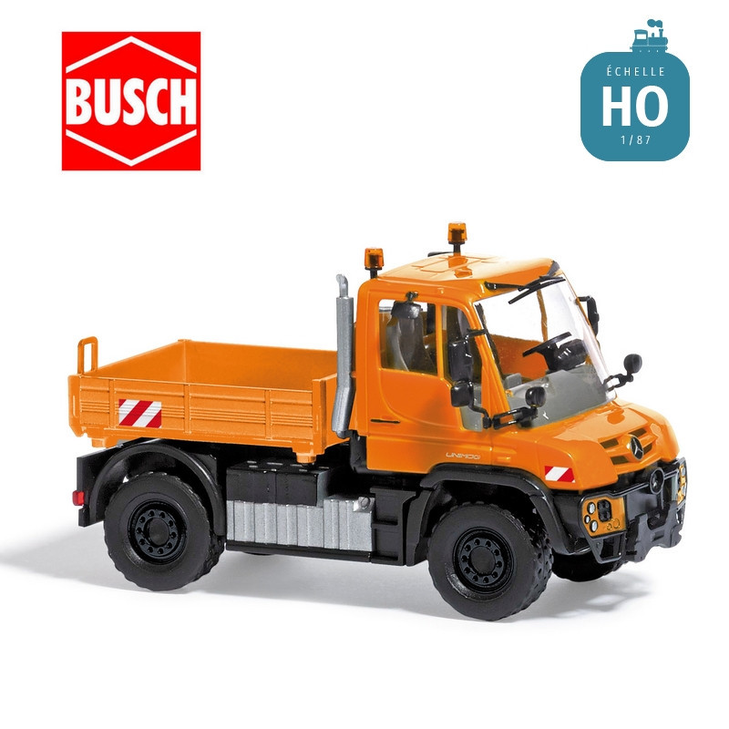 Camion Mercedes-Benz Unimog U 430 orange HO Busch 50934 - Maketis