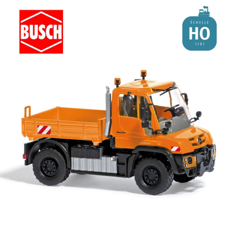 Camion Mercedes-Benz Unimog U 430 orange HO Busch 50934 - Maketis